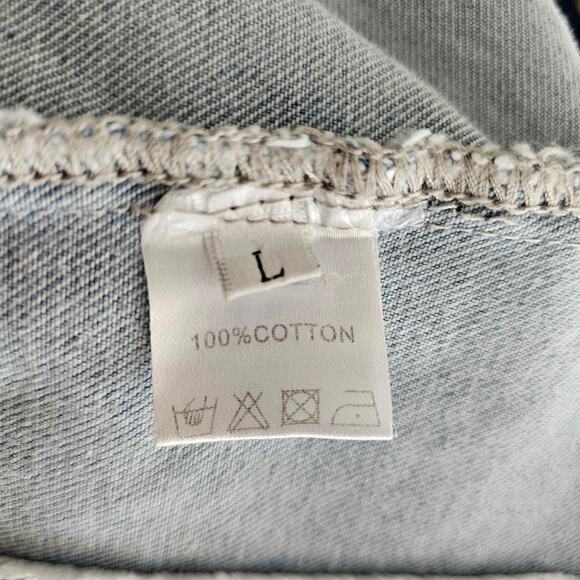 DETRE Everyday Dress-Up Buttercup Oversized Rip Denim Jacket by Dede Raad Sz L - Picture 10 of 14